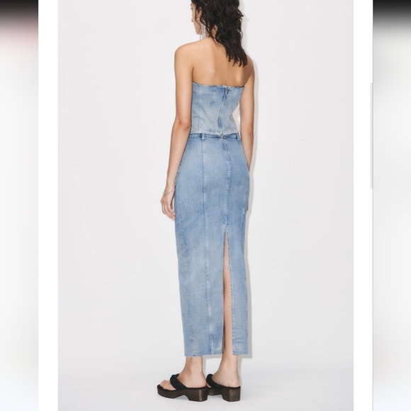 Zara denim midi skirt blue Size XS S M XL - Picture 16 of 17